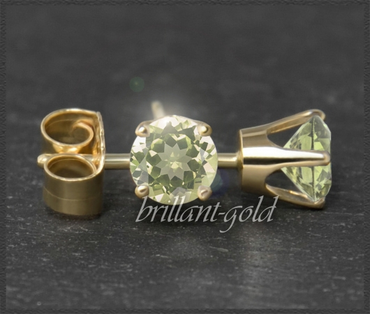 Ohrstecker 585 Gold Citrin hell gelb 4,5,6mm